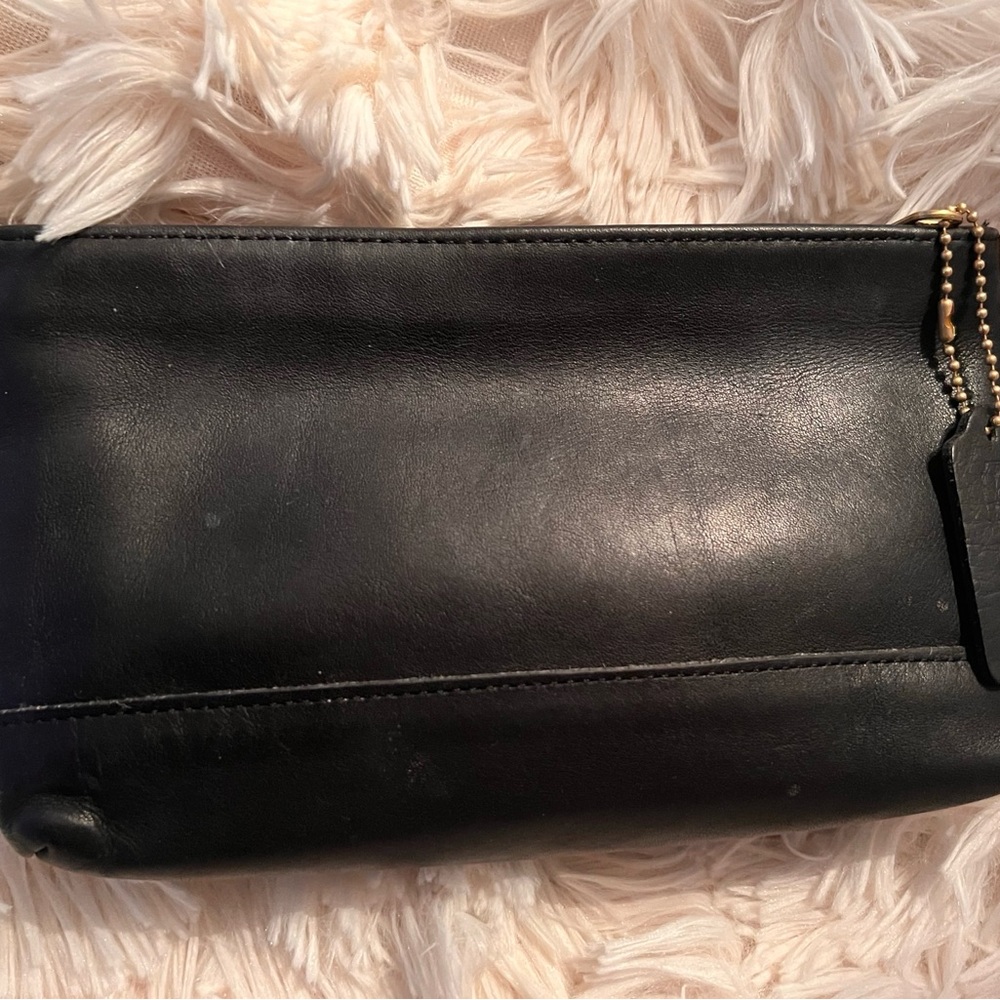 Chic Black Leather Makeup Bag